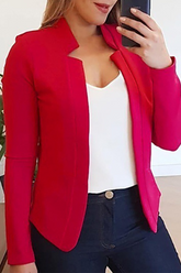 Oberbekleidung mit einfarbigem Cardigan-Kragen und geteiltem Gelenk